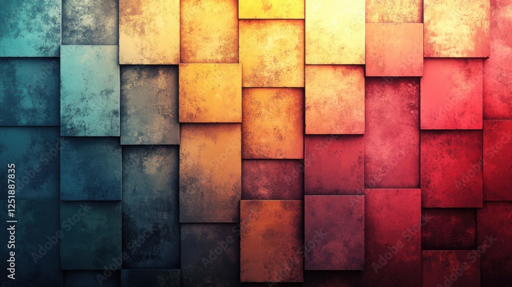 Fototapeta premium Abstract Colorful Textured Panel Arrangement in Warm Tones