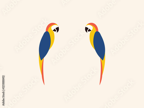 colorful parrot flat design vector illustration