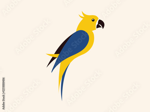 colorful parrot flat design vector illustration