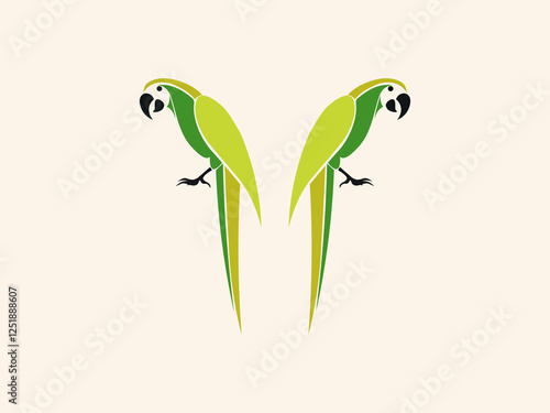 colorful parrot flat design vector illustration