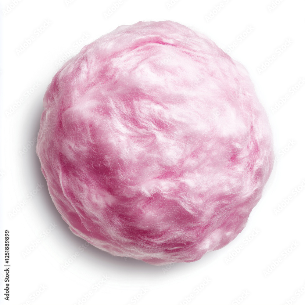 Top view of Cotton candy, isolated on white, photorealistic food Top view of Cotton candy, isolated on white, photorealistic food
