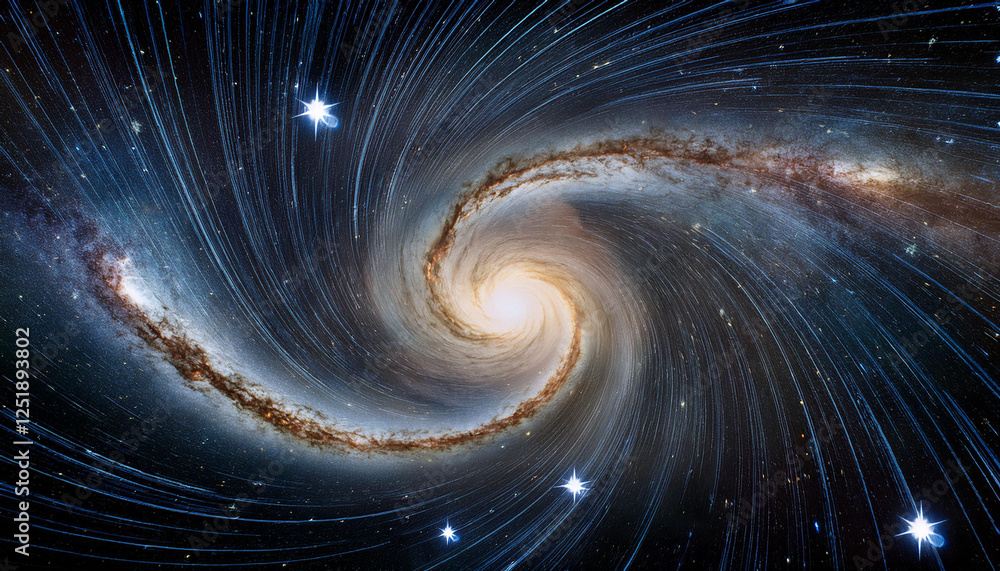 Naklejka premium a spiral galaxy with stars in the historical past
