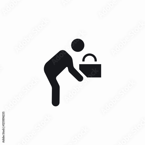 bag lifting icon sign vector