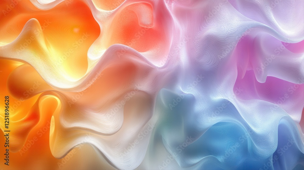 Fototapeta premium Abstract Colorful Fluid Texture with Soft Waves and Swirls