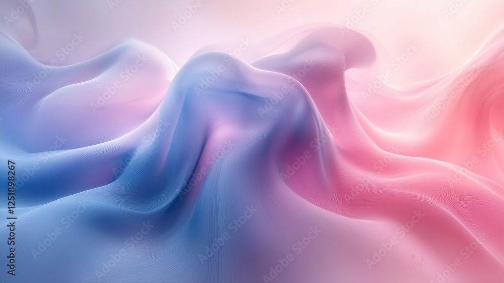 Obraz premium Soft Colorful Waves of Fabric with Gentle Flowing Movement