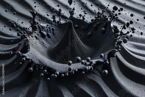 Ebony Sand Eruption Abstract Texture Explosion and Splash Art photo