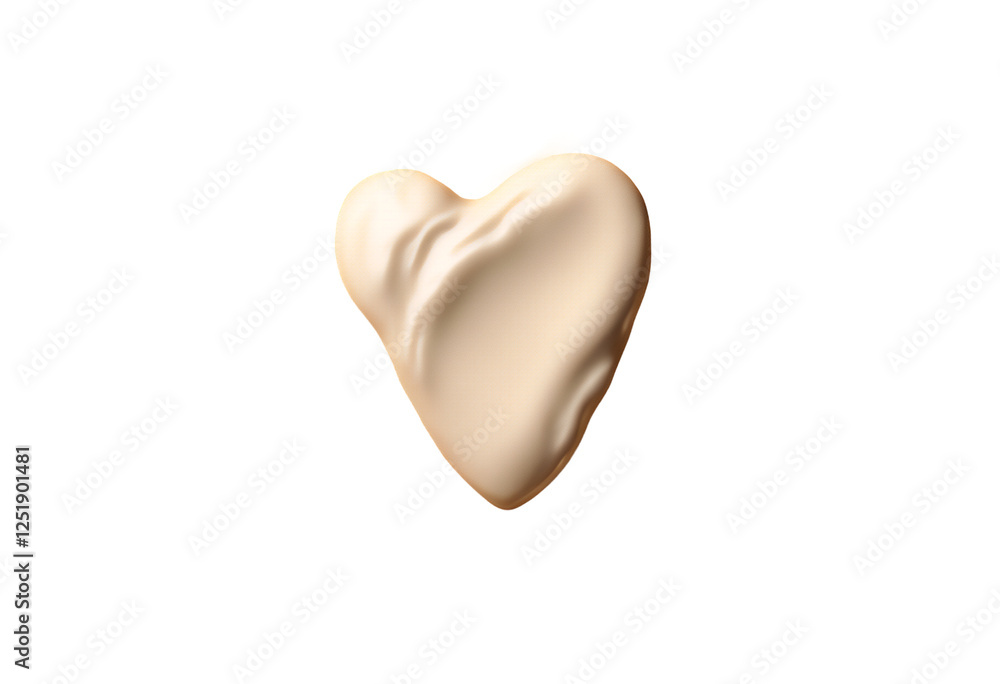 cream stroke smudge heart creative care face balm swatch white like skincare liquid lotion isolated mark symbol body background texture smear moisturiser nubes signs cosmetic love beige pastel shape