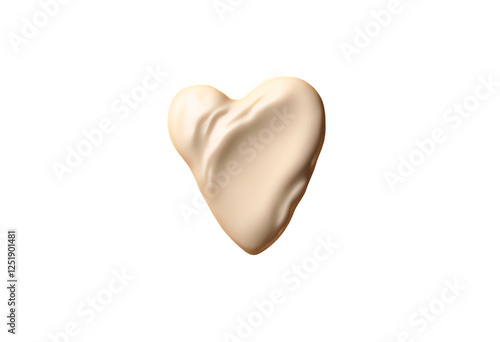 Obraz na płótnie cream stroke smudge heart creative care face balm swatch white like skincare liquid lotion isolated mark symbol body background texture smear moisturiser nubes signs cosmetic love beige pastel shape w salonie