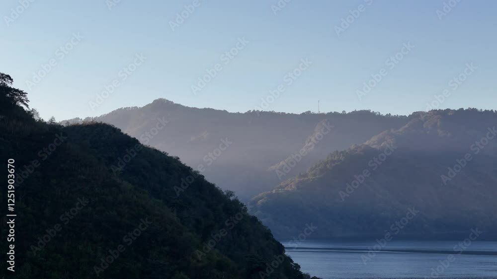Cinematic drone shots of Lake Ayarza, Guatemala – Morning mist, mountain landscapes, and jet ski action Cinematic drone shots of Lake Ayarza, Guatemala – Morning mist, mountain landscapes, and jet ski action
