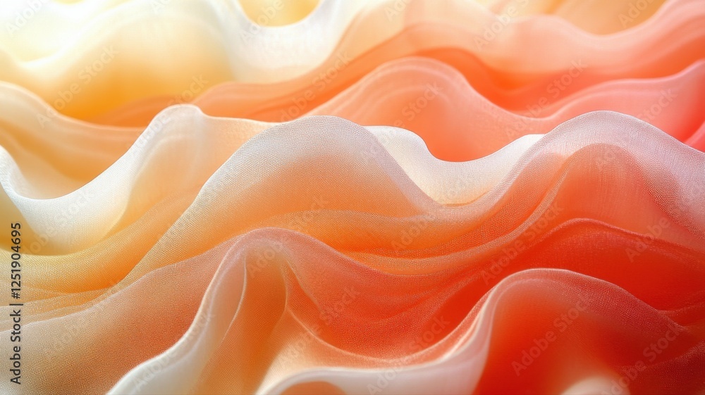 Fototapeta premium Soft Flowing Fabric Texture in Warm Shades of Orange and Yellow