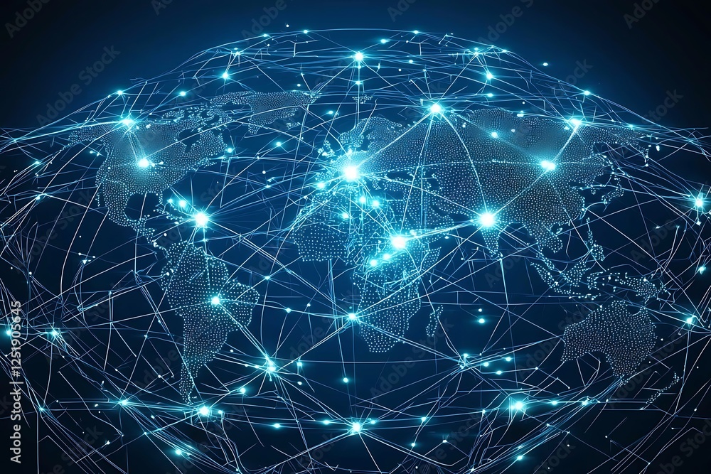 Global network background illustrating interconnected systems with a futuristic design Global network background illustrating interconnected systems with a futuristic design