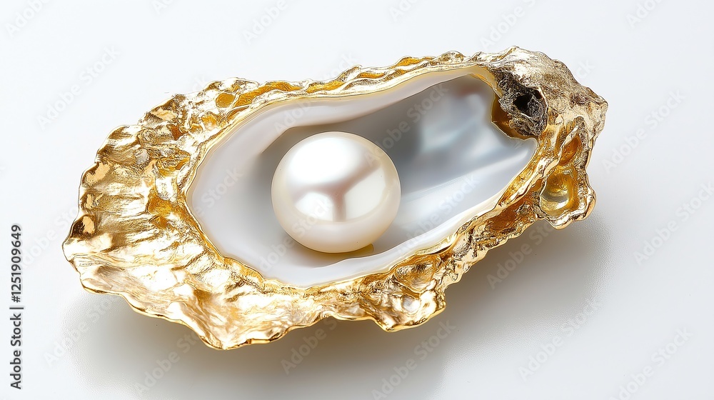 Elegant golden oyster shell with pearl inside. Elegant golden oyster shell with pearl inside.