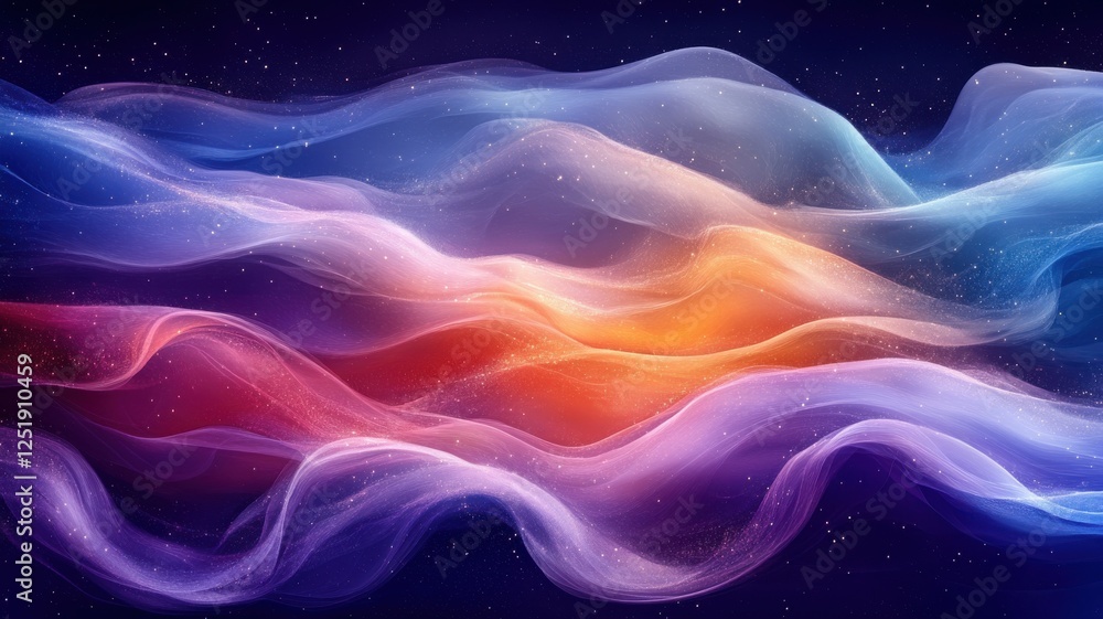 Fototapeta premium Abstract Colorful Waves Creating a Dreamy Ethereal Background