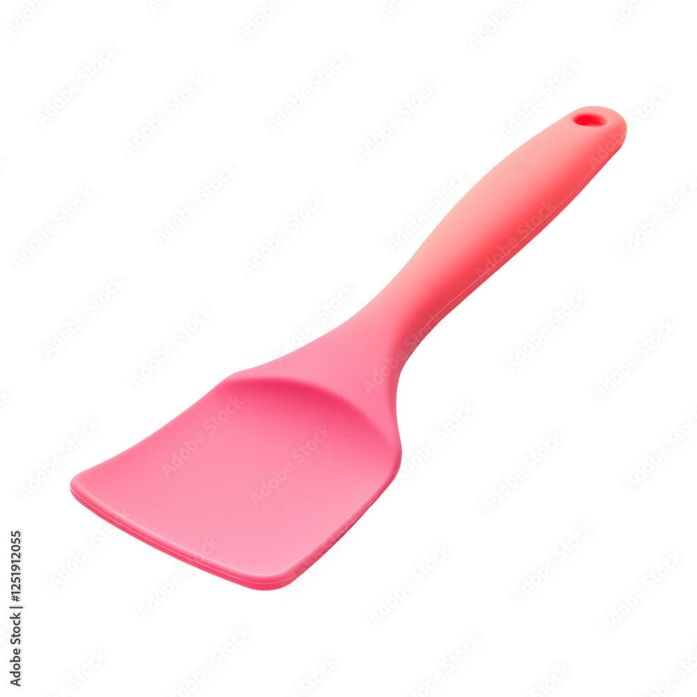 Vibrant Pink Silicone Dough Scraper with Handle Isolated on Transparent Background Vibrant Pink Silicone Dough Scraper with Handle Isolated on Transparent Background