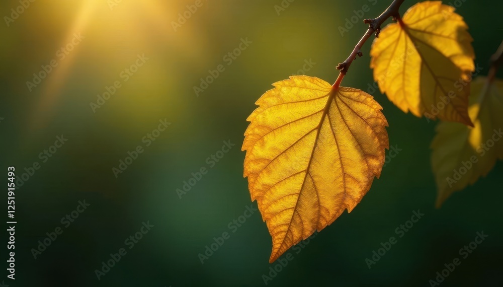 Ornate gold leaf hangs delicately from a tree branch , nature, yellow Ornate gold leaf hangs delicately from a tree branch , nature, yellow