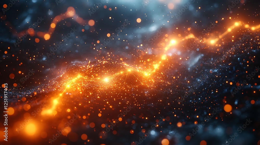 Fototapeta premium Science and technology merging in an intricate visual of glowing molecular pathways