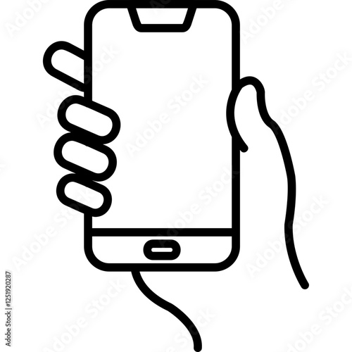 Hands holding mobile phone Icon