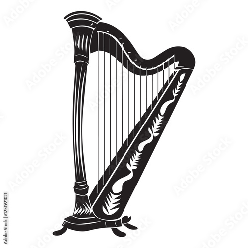 Simple Silhouette of an Irish Harp- Saint Patrick’s Day 17 March