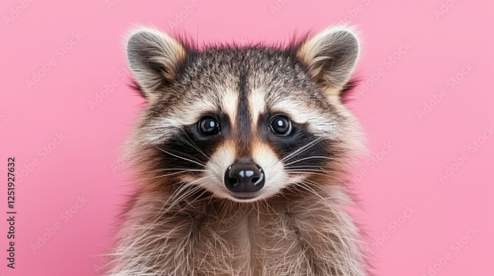 Raccoon in the forest in the natural environment Raccoon in the forest in the natural environment