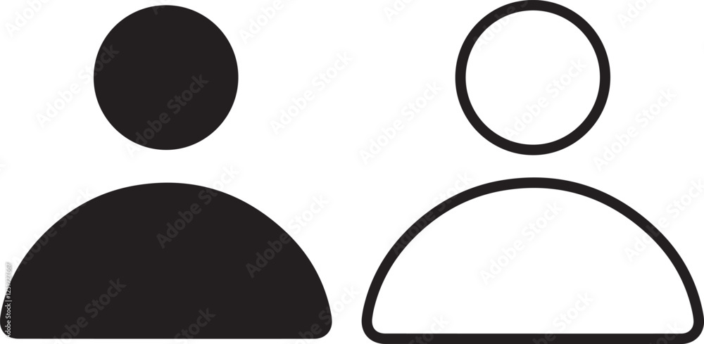 Two simple user icons in black and white.