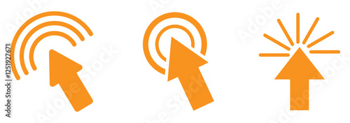 mouse cursor click icon, flat style, computer clicking arrow - Mouse arrow pointer icon symbol. 