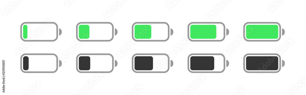 Battery icon set. battery charge level. battery Charging icon. Battery GSM icon set. Isolated black smartphone battery level indicator icons on white background. Battery icon set. battery charge level. battery Charging icon. Battery GSM icon set. Isolated black smartphone battery level indicator icons on white background.
