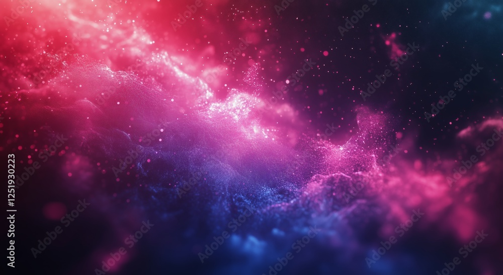 Fototapeta premium Vibrant cosmic nebula with swirling colors in the universe space