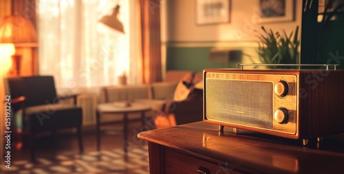 Vintage Radio in a Retro Living Room