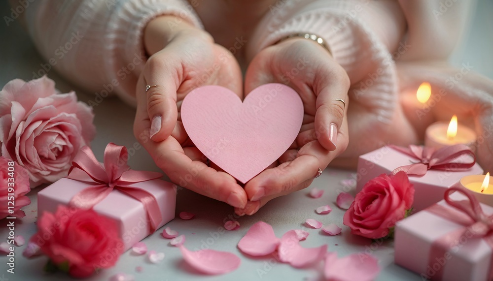 A close-up of two hands gently holding a heart-shaped paper cut-out, with a soft focus on the background. AI Generated A close-up of two hands gently holding a heart-shaped paper cut-out, with a soft focus on the background. AI Generated