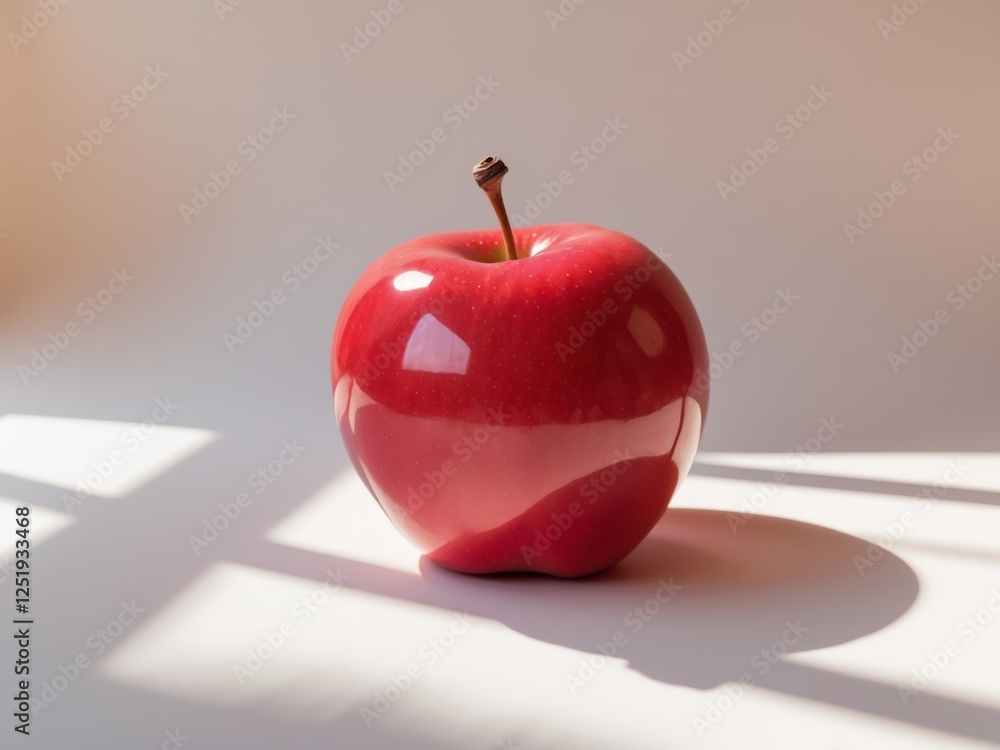 Obraz premium Shiny Red Apple Fruit Food Healthy Eating Produce
