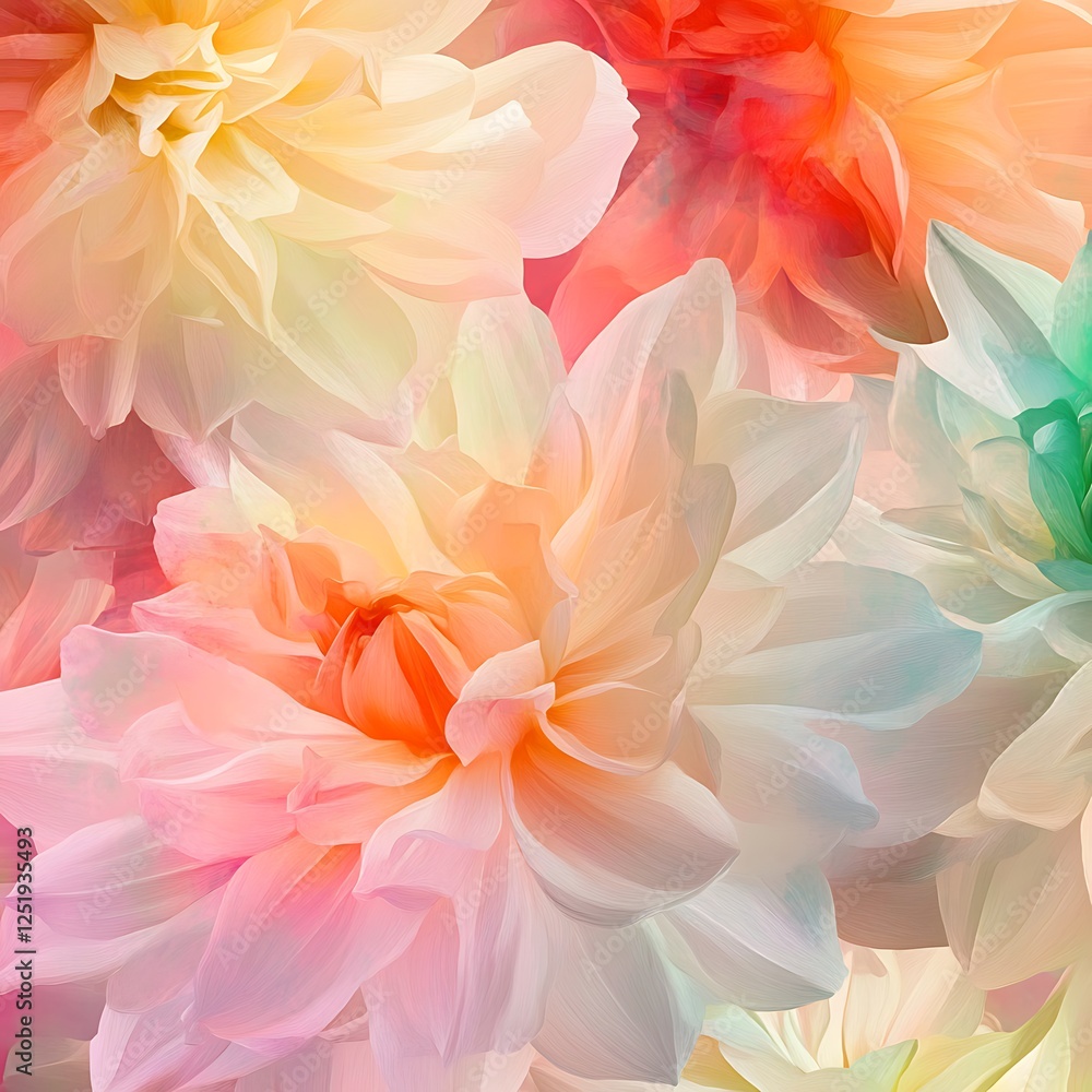 Fototapeta premium Colorful Flower Background Bright Floral Design Pattern