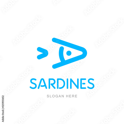 Abstract letter A in the form of a fish. Concept of canned fish and fish products production 