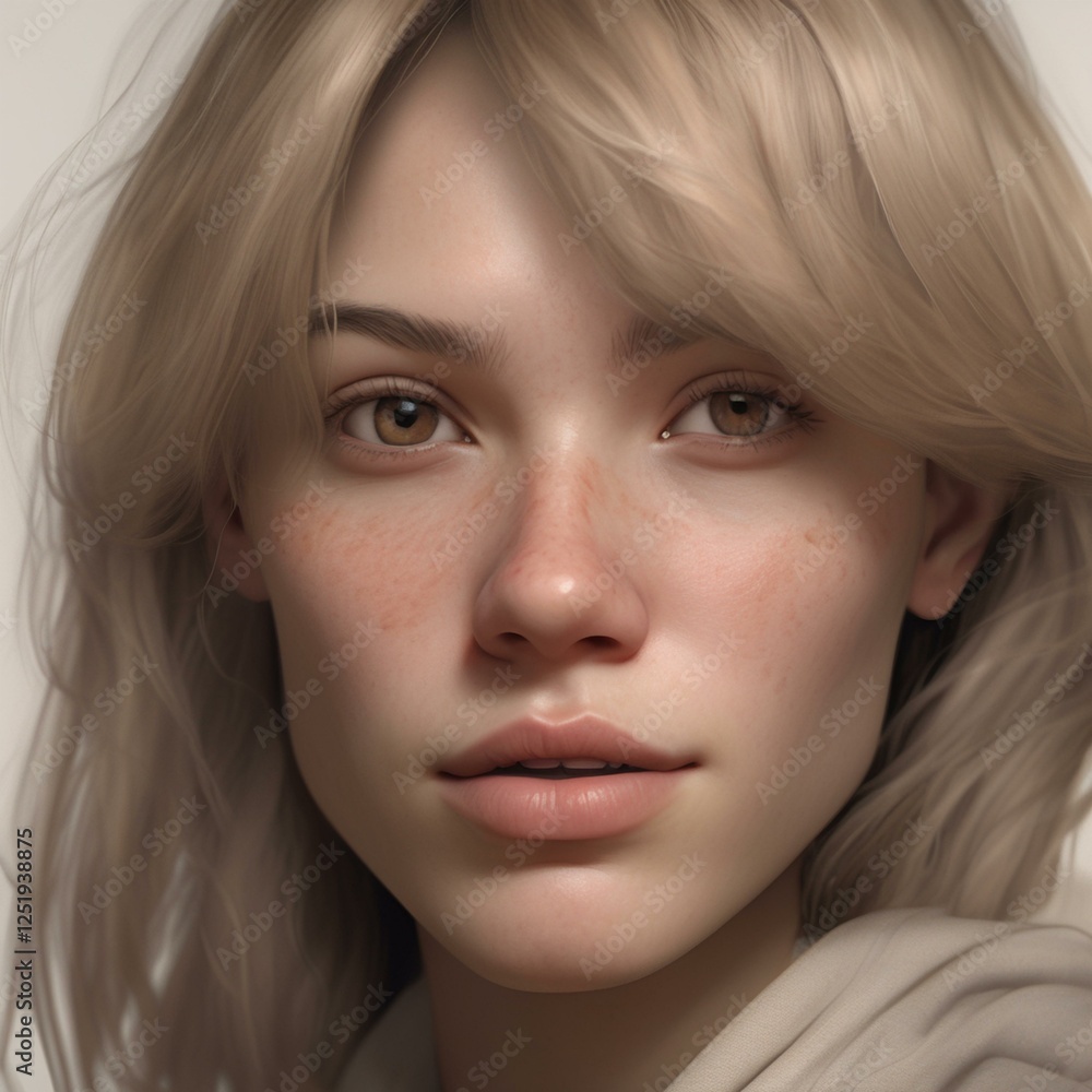 A highly detailed, hyper-realistic close-up portrait of an AI-generated human face. This digital artwork features lifelike skin textures, expressive eyes, and natural lighting. A highly detailed, hyper-realistic close-up portrait of an AI-generated human face. This digital artwork features lifelike skin textures, expressive eyes, and natural lighting.