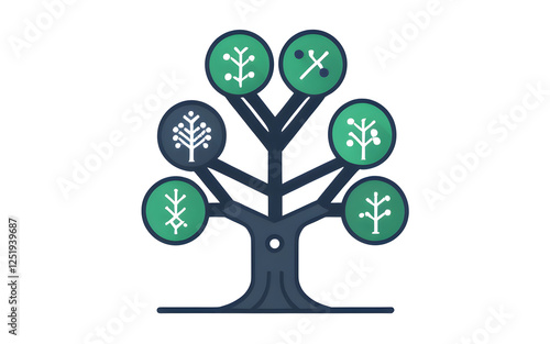 Decision tree icon for machine learning algorithms