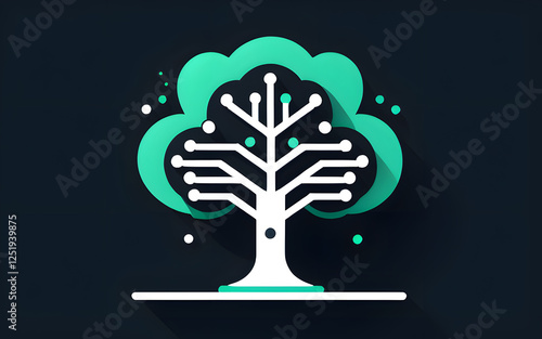 Decision tree icon for machine learning algorithms