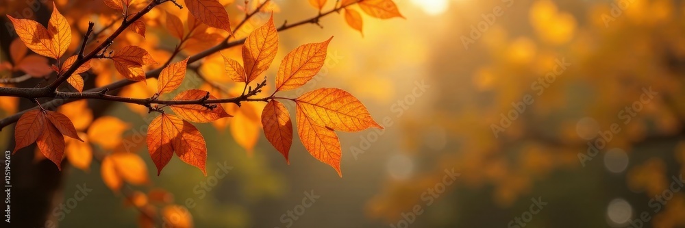 Leafy branches with yellow brown foliage in autumn, brown leaves, autumn colors, fall foliage Leafy branches with yellow brown foliage in autumn, brown leaves, autumn colors, fall foliage