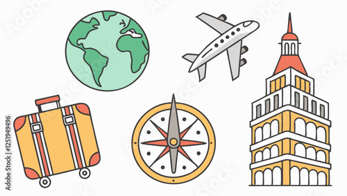 Travel and Adventure Illustrative Icons