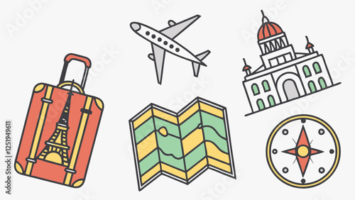 Travel and Adventure Illustrative Icons