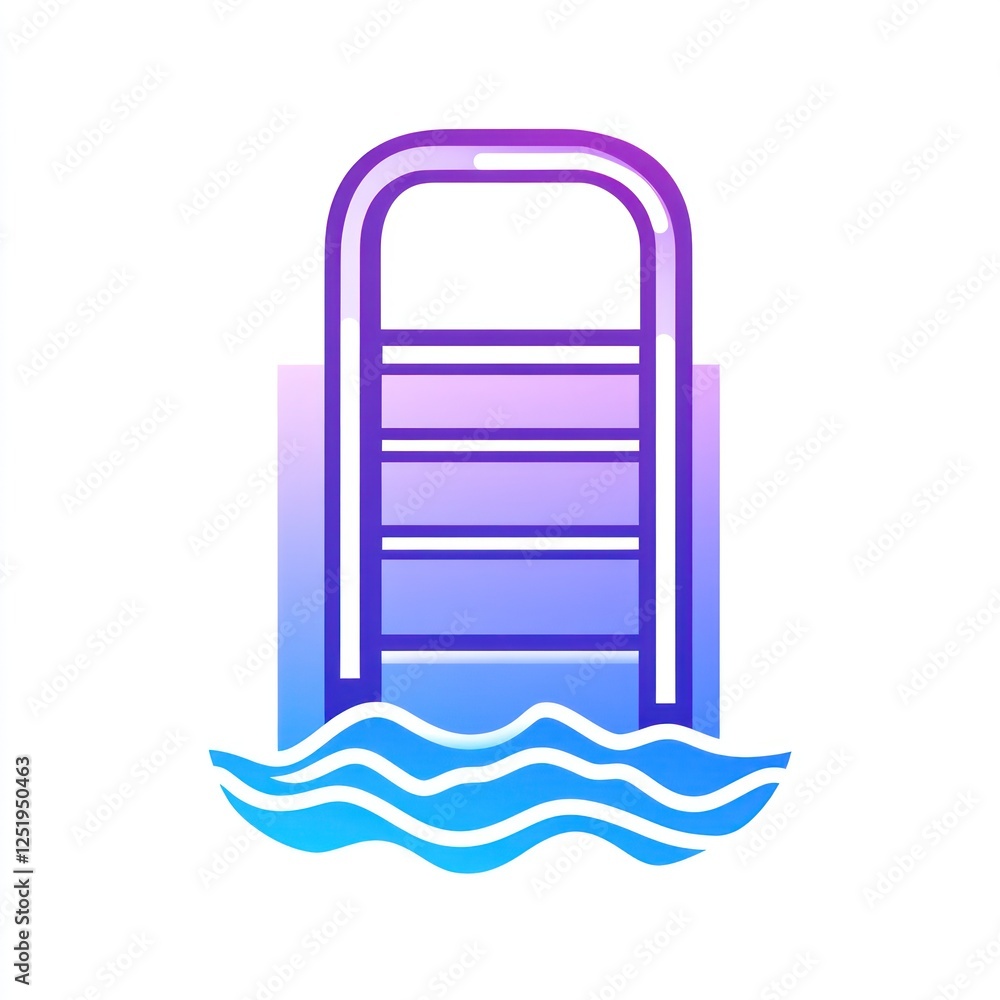 Swimming pool ladder icon graphic Swimming pool ladder icon graphic