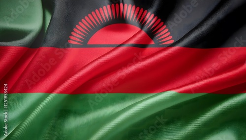 Free Download Vibrant Malawi flag waving with luxurious satin texture - Patriotic and cultural symbol - GFXLoad