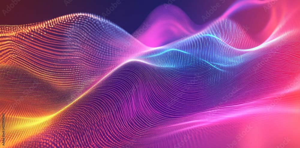 Abstract digital landscape with wavy lines and vibrant colors Abstract digital landscape with wavy lines and vibrant colors