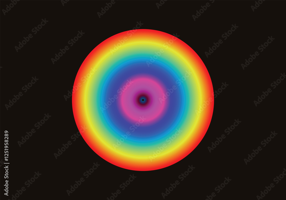 rainbow on black background. Rainbow Concentric Circles rainbow on black background. Rainbow Concentric Circles