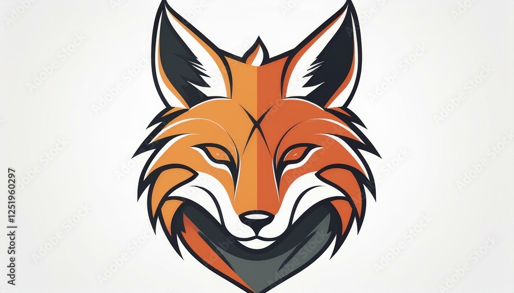 Obraz premium A head of a fox symbol cartoon illustration 