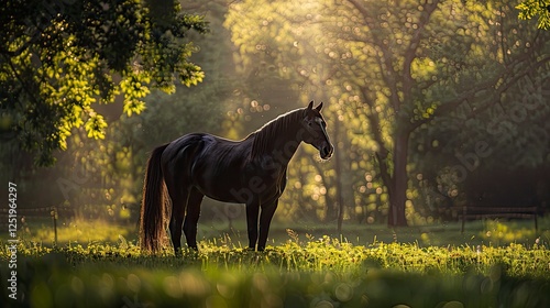 beautiful horse in the garden, close up of a horse
