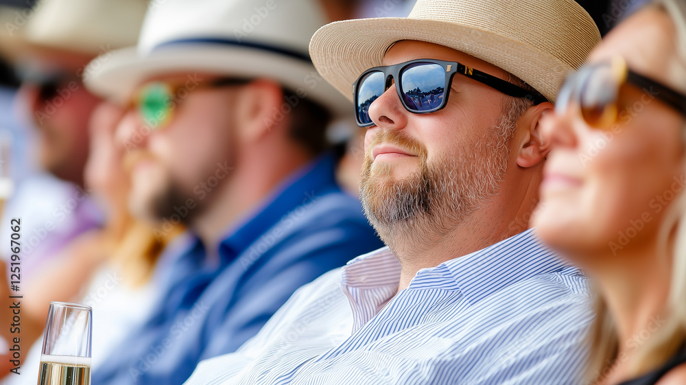 Stylish Spectators Enjoy a Polo Match With Champagne Flutes at a Sunny Outdoor Setting