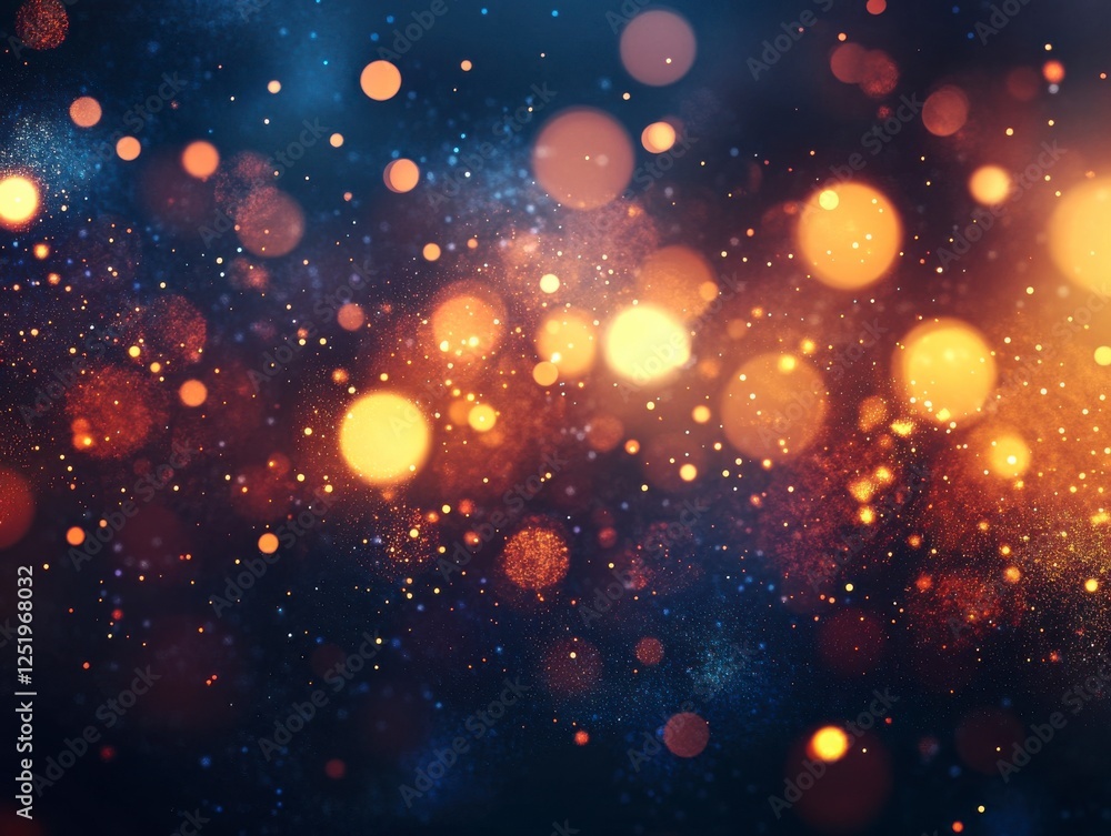 Fototapeta premium Abstract Bokeh Background With Golden Lights