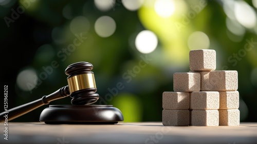 Gavel with sugar cubes Judicial decisions and healthcare