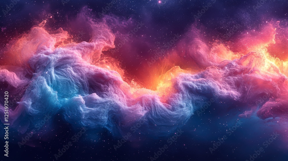 Vibrant Nebula Clouds in a Cosmic Dreamscape: An Abstract Space Art Illustration Vibrant Nebula Clouds in a Cosmic Dreamscape: An Abstract Space Art Illustration