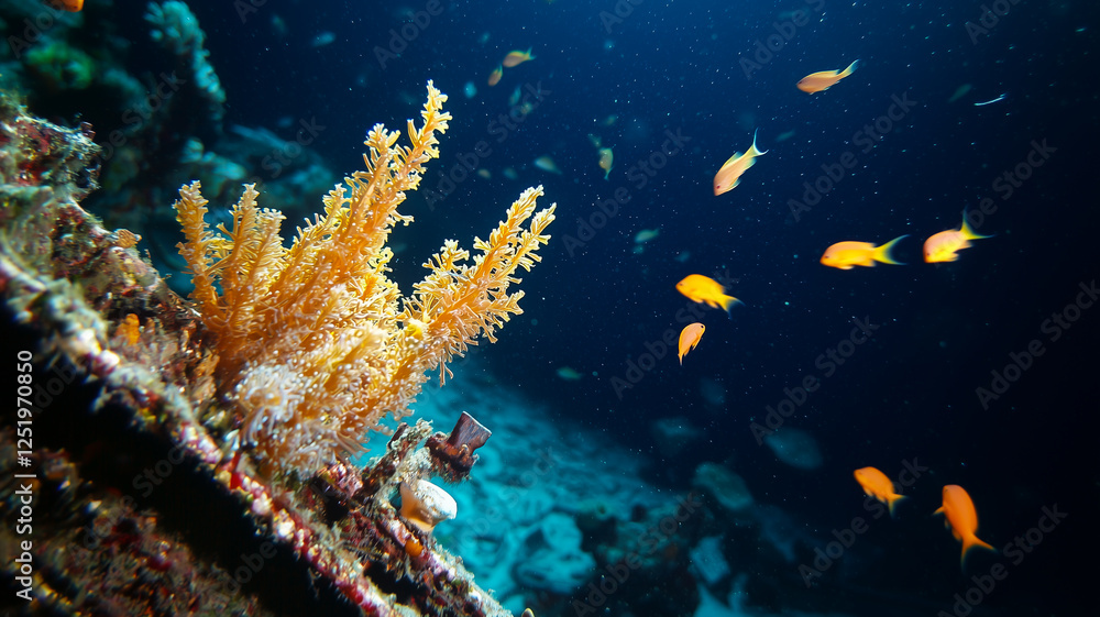 Partially Overgrown Shipwreck With Rust and Vibrant Marine Life Reveals a Forgotten Underwater World