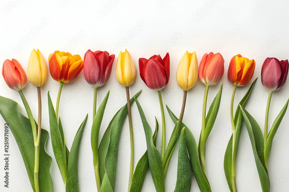 Colorful Flower Arrangement On White Backgrounds A Spring Scene Image Of Colorful Flower Arrangement On White Backgrounds A Spring Scene Image Of
